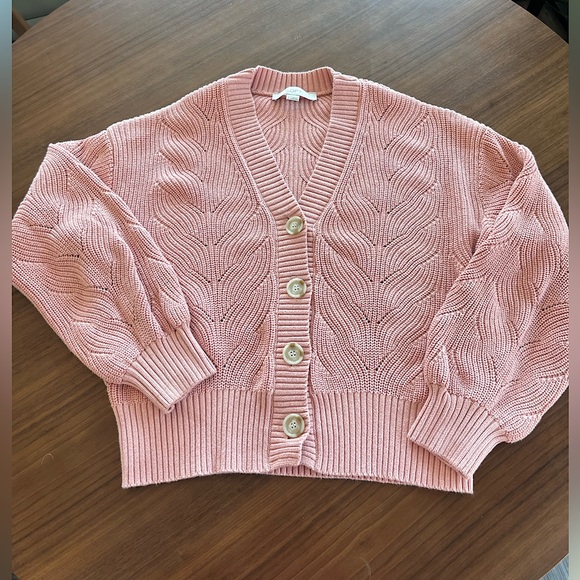 LOFT Sweaters - LOFT 100% Cotton Twisted Ribbed Chunky Button Down Cardigan Sweater Large